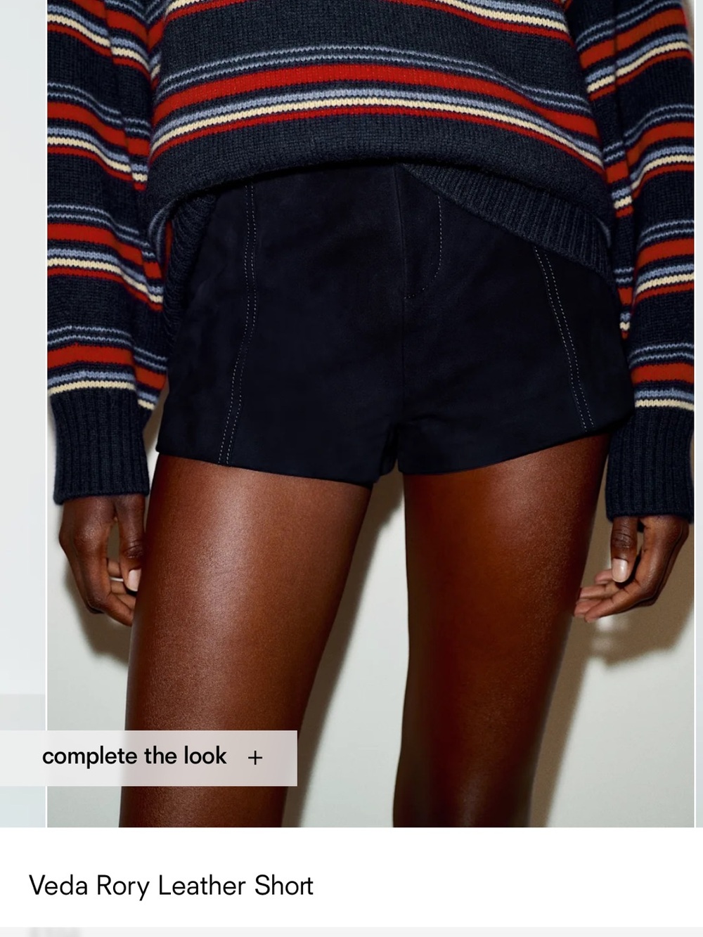 Reformation Veda Rory suede shorts navy - Picture 2 of 4
